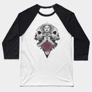 Goth Skull Rose Baseball T-Shirt